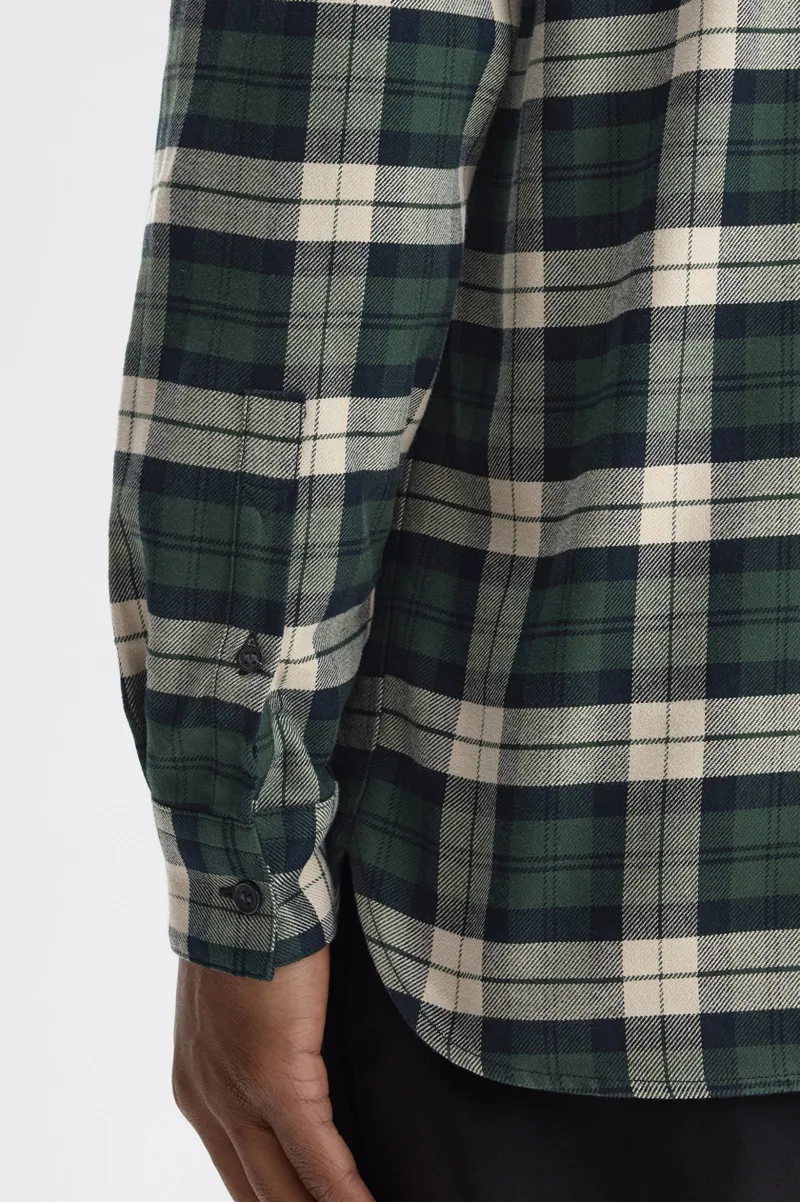 Fred Perry Brushed Tartan Shirt Court Green-4