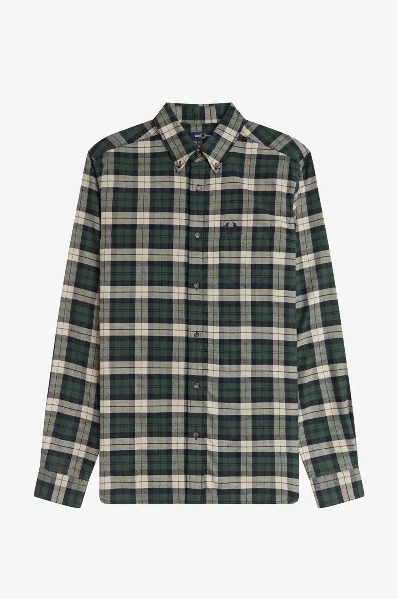 Fred Perry Brushed Tartan Shirt Court Green-6