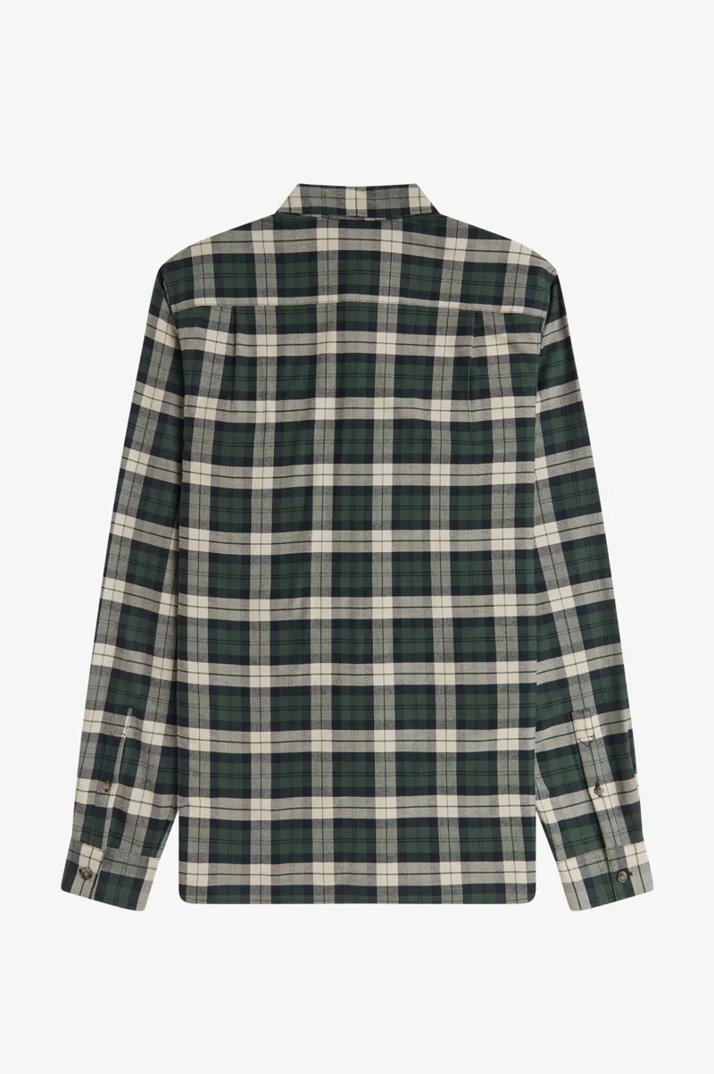 Fred Perry Brushed Tartan Shirt Court Green-5