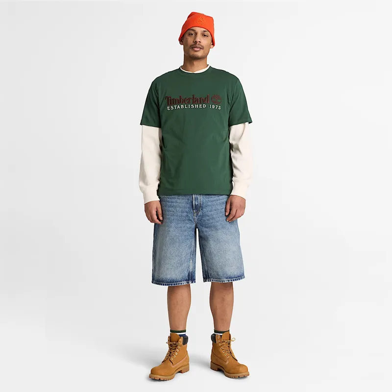 Timberland Established 1973 Embroidered Short Sleeve T-Shirt Drk Green-4