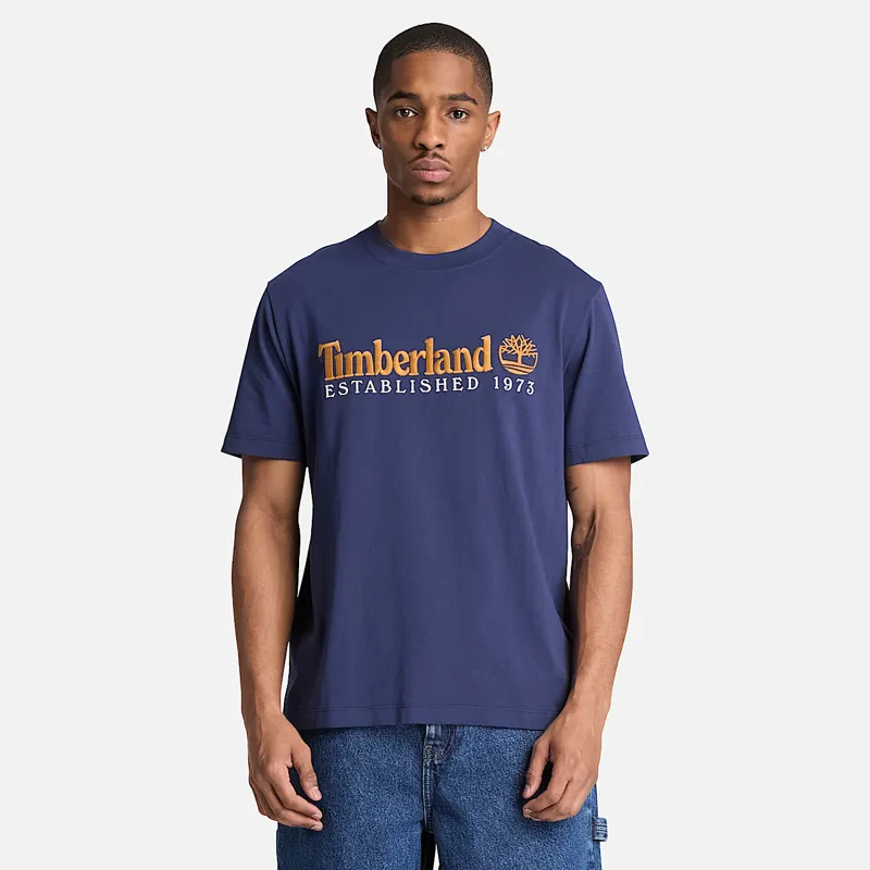 Timberland Established 1973 Embroidered Short Sleeve T-Shirt Drk Blue-3