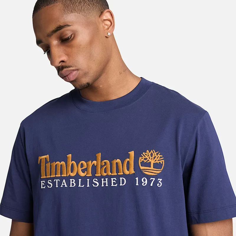 Timberland Established 1973 Embroidered Short Sleeve T-Shirt Drk Blue-1