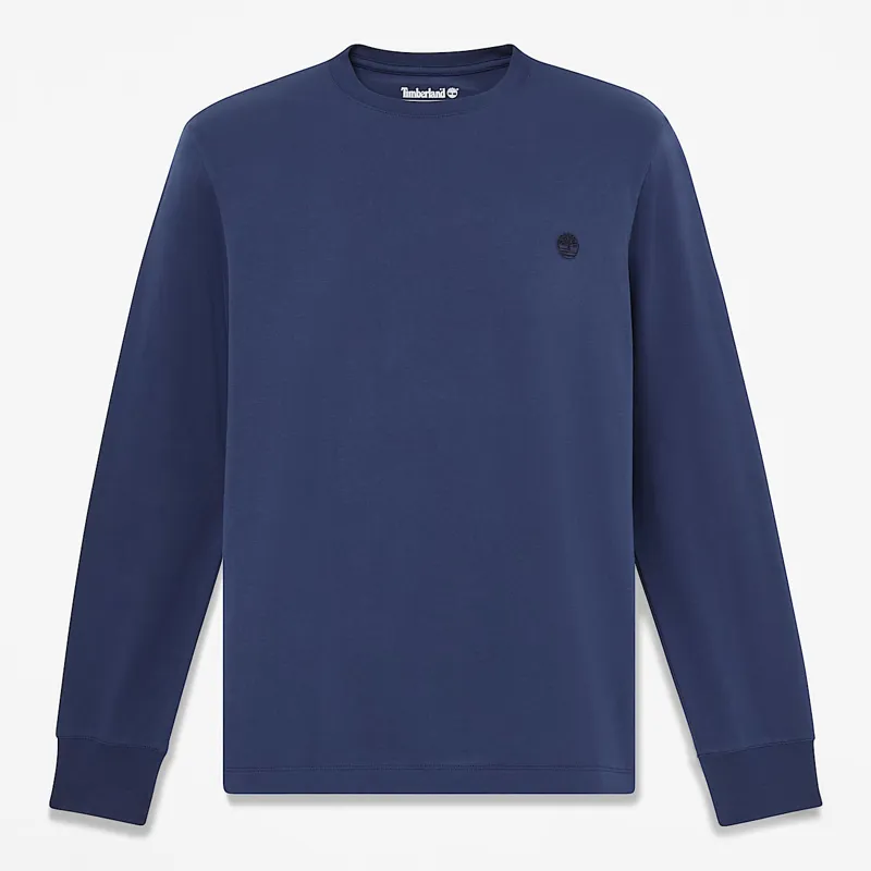 Timberland Dunstan River Slim Embroidered Long Sleeve T-Shirt Blue-5