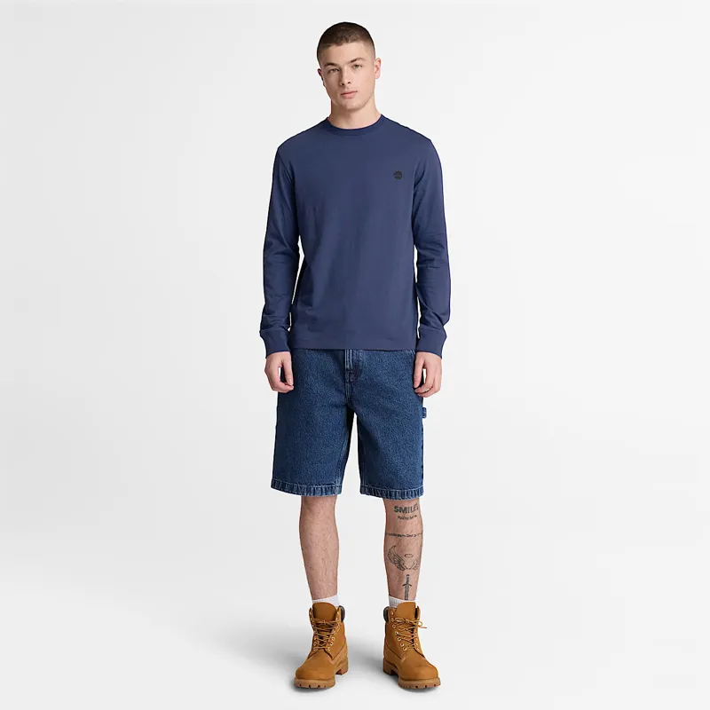 Timberland Dunstan River Slim Embroidered Long Sleeve T-Shirt Blue-2