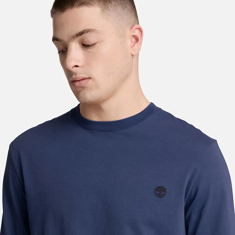 Timberland Dunstan River Slim Embroidered Long Sleeve T-Shirt Blue-1