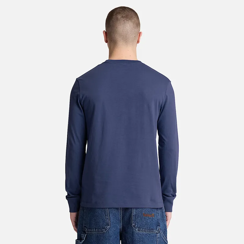 Timberland Dunstan River Slim Embroidered Long Sleeve T-Shirt Blue-4