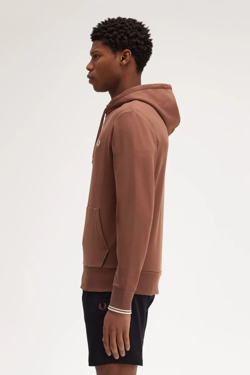 Fred Perry Overhead Tipped Hoodie Whiskey Brown-2