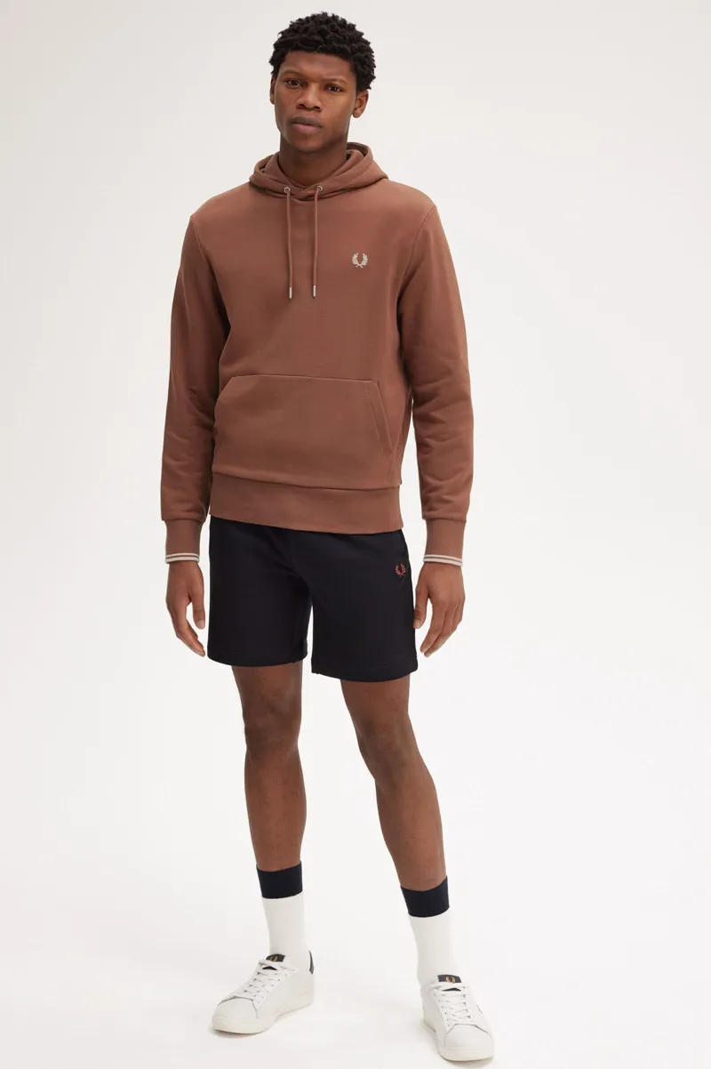 Fred Perry Overhead Tipped Hoodie Whiskey Brown-3