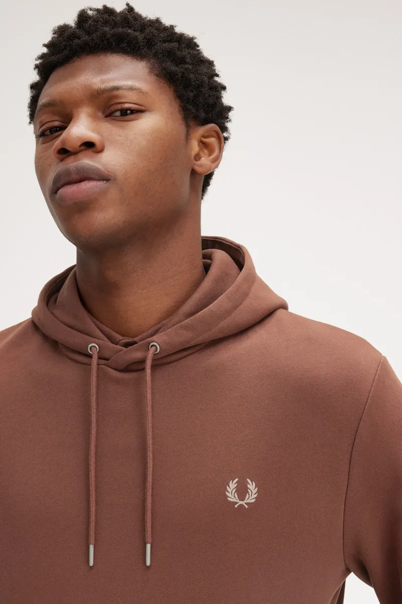 Fred Perry Overhead Tipped Hoodie Whiskey Brown-5