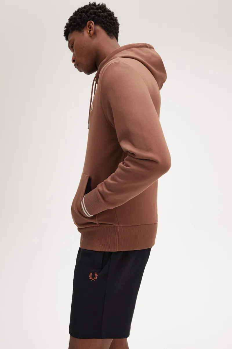 Fred Perry Overhead Tipped Hoodie Whiskey Brown-6