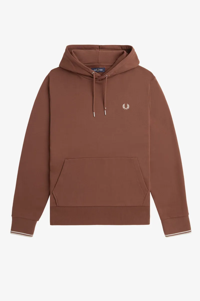 Fred Perry Overhead Tipped Hoodie Whiskey Brown-9