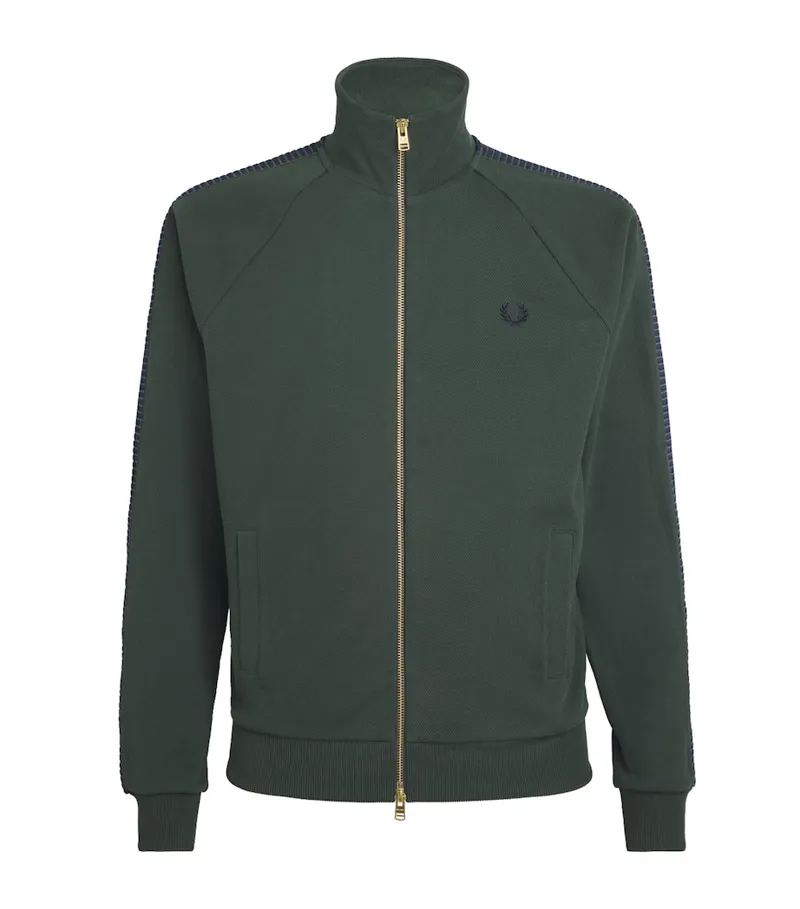 Fred Perry Dash Taped Track Jacket Court Green-5