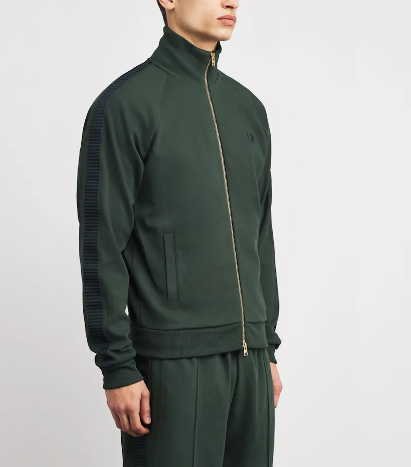 Fred Perry Dash Taped Track Jacket Court Green-1