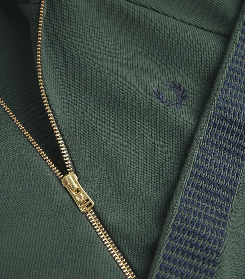 Fred Perry Dash Taped Track Jacket Court Green-4