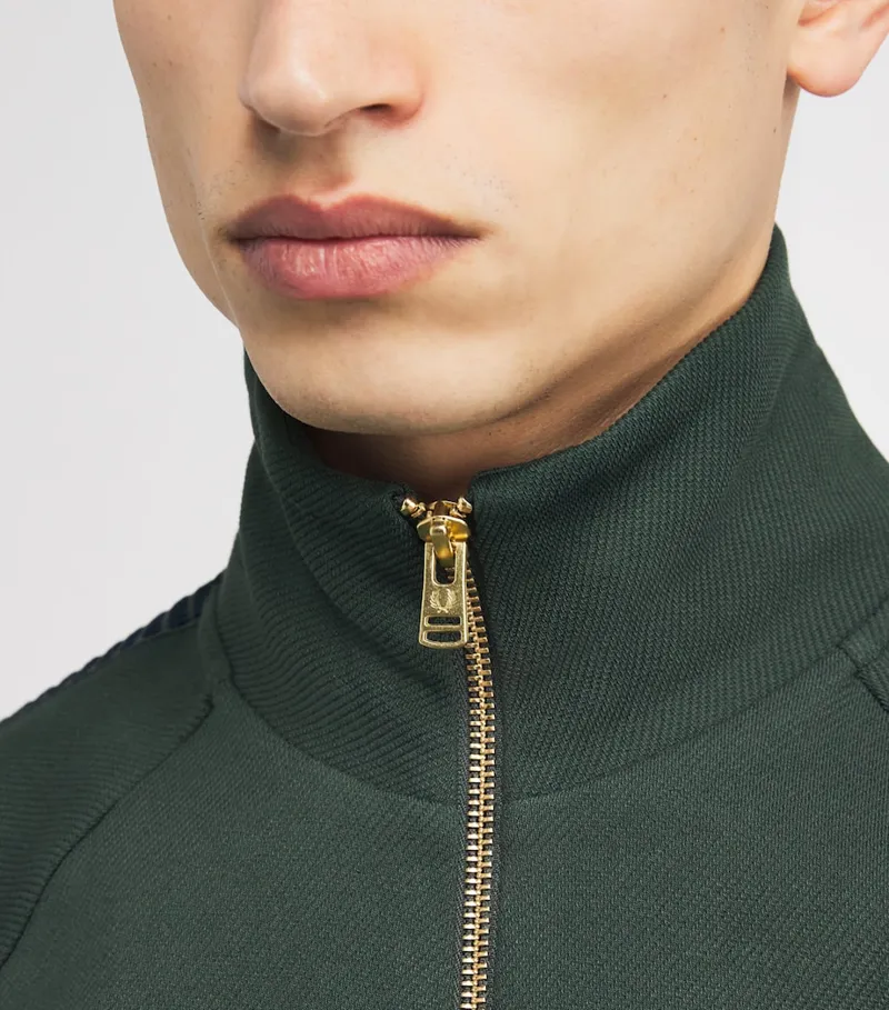 Fred Perry Dash Taped Track Jacket Court Green-3