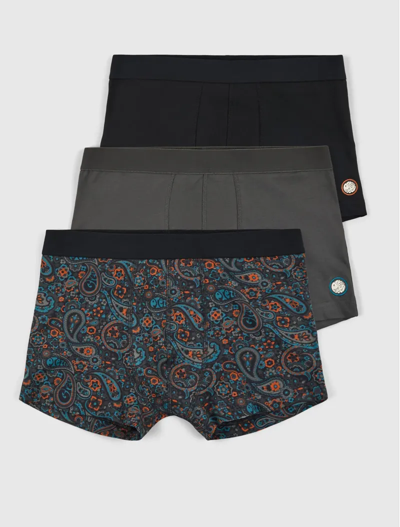 Pretty Green Wonderwall 3 pack Boxers Dark Grey MEDIUM ONLY-1