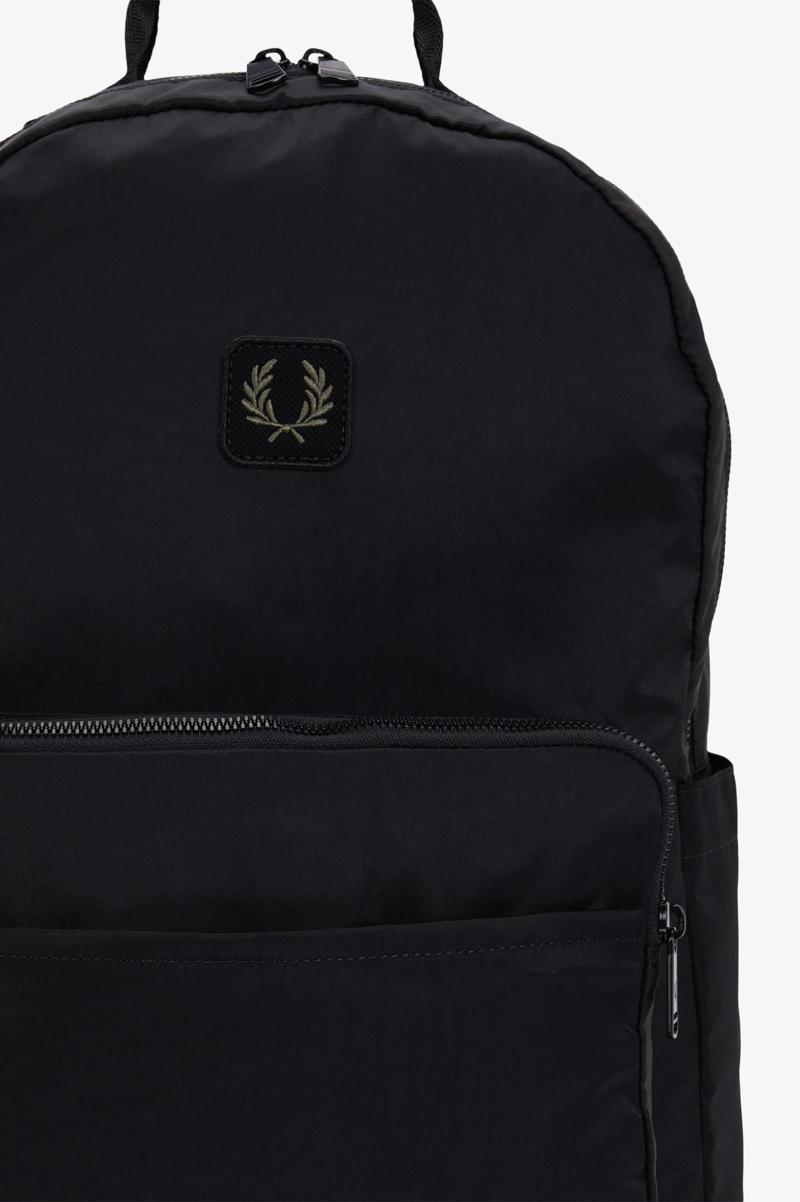 Fred Perry Crinkle Nylon Backpack Black-2