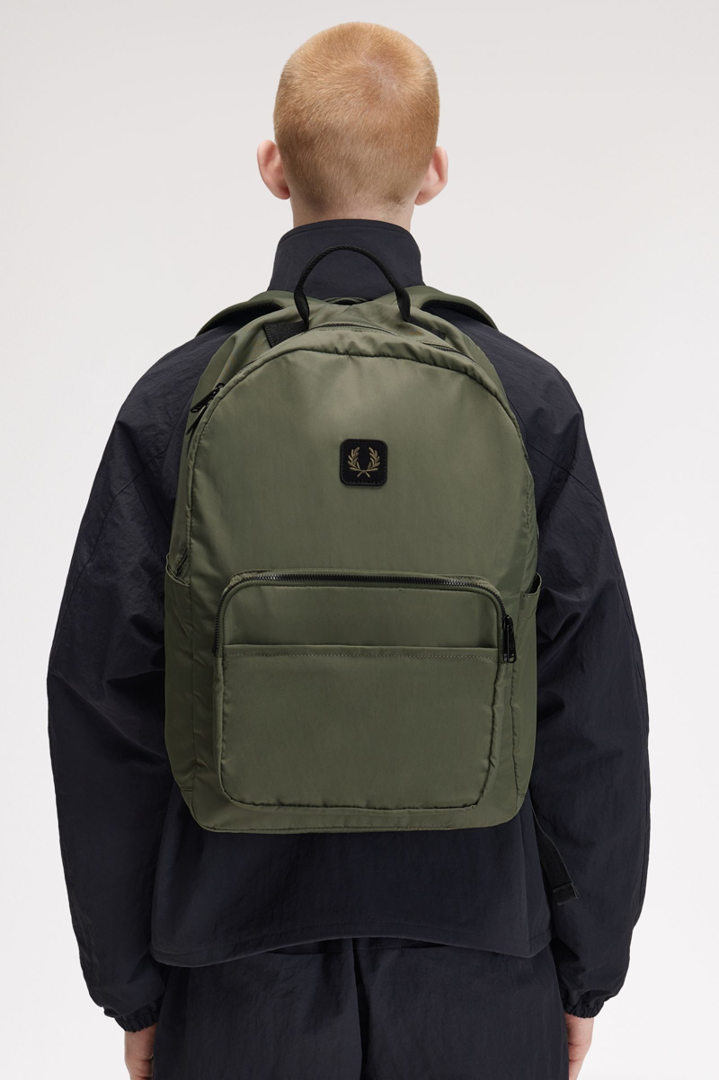 Fred Perry Crinkle Nylon Backpack Green-5