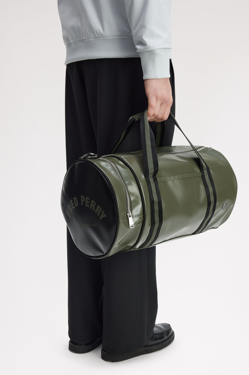 Fred Perry L7255-Z50 Classic Barrel Bag Laurel Wreath Green/Black-3