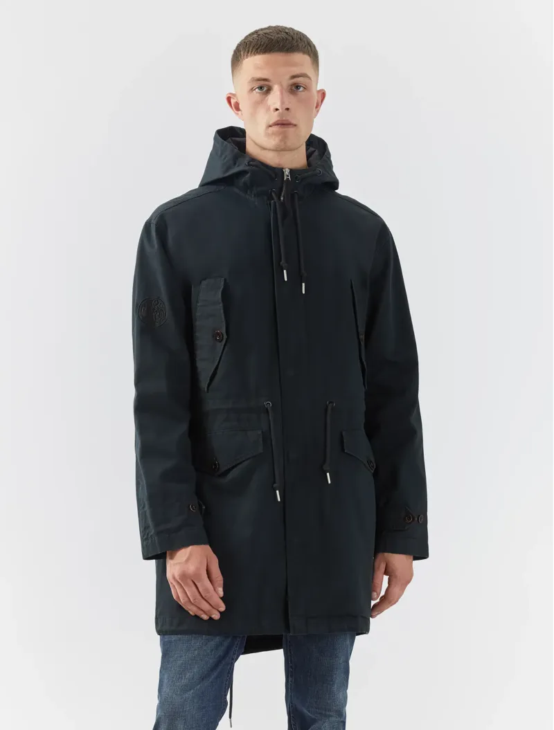 Pretty Green Cassette Parka Black-1
