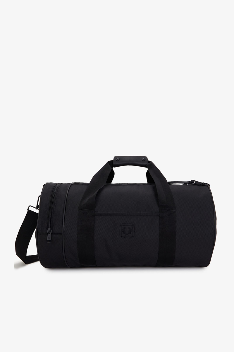 Fred Perry L3343 - 102 Leather Patch Barrel Bag Black-3