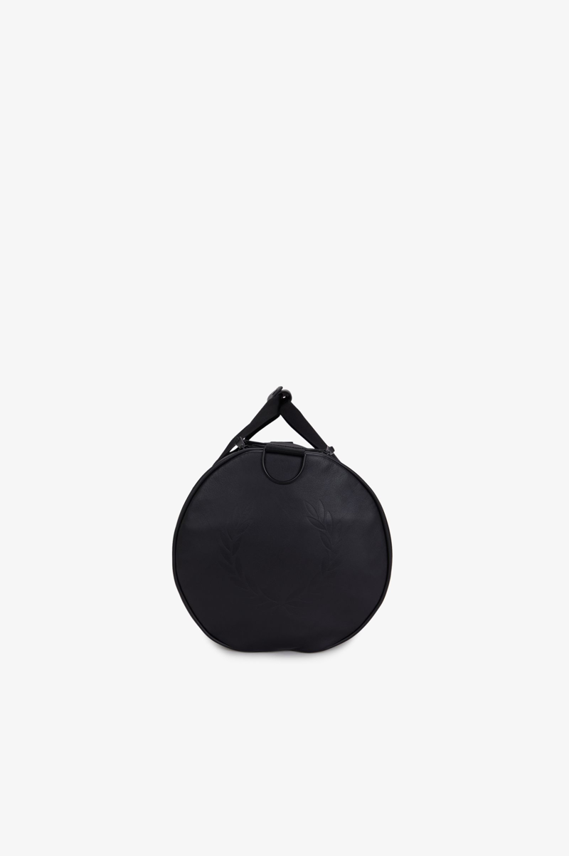 Fred Perry L3343 - 102 Leather Patch Barrel Bag Black-2