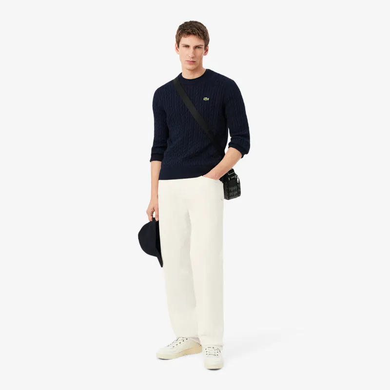 Lacoste Cable Knit Cotton Sweater Navy-2