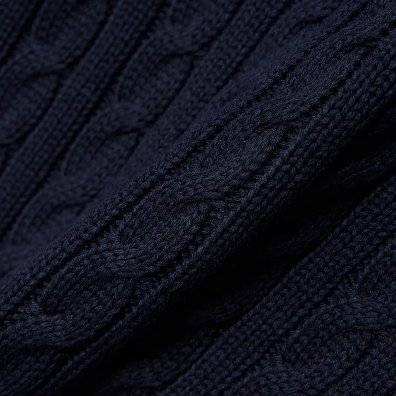 Lacoste Cable Knit Cotton Sweater Navy-6
