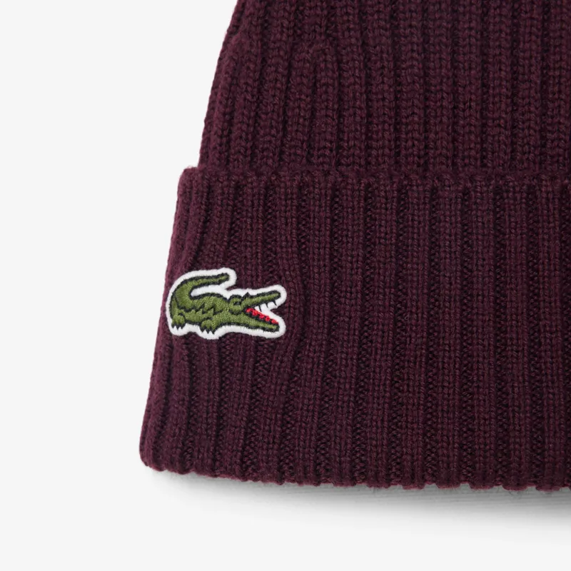 Lacoste Ribbed Wool Beanie Oxalis-1