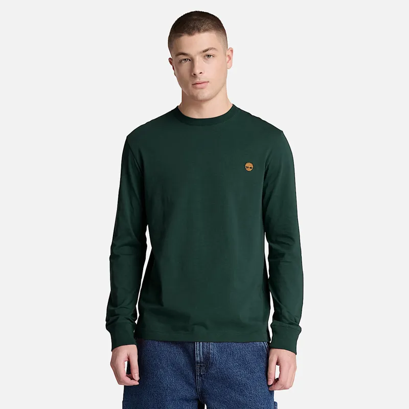 Timberland Dunstan River Slim Embroidered Long-Sleeve T-Shirt Green-3