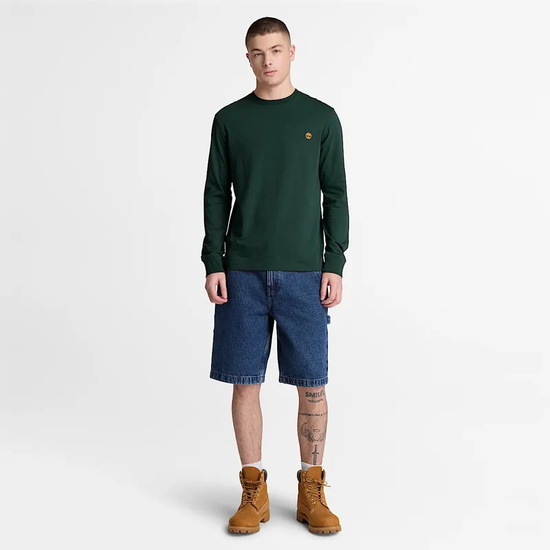 Timberland Dunstan River Slim Embroidered Long-Sleeve T-Shirt Green-2
