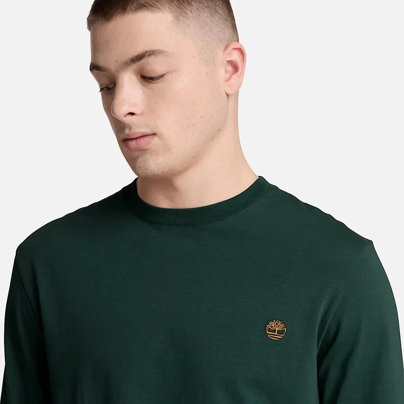 Timberland Dunstan River Slim Embroidered Long-Sleeve T-Shirt Green-1