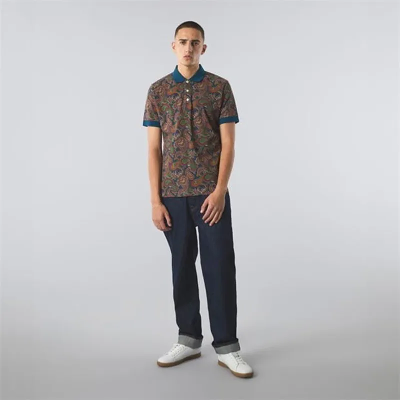 Pretty Green 15th Anniversary Paisley Polo T-shirt -Multi MEDIUM ONLY-1