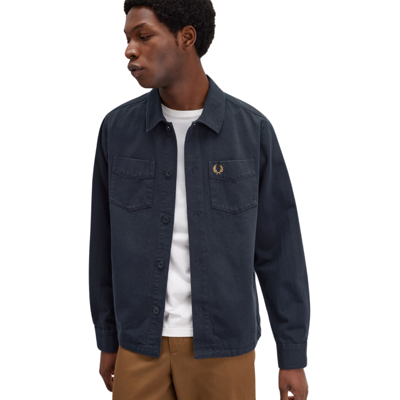 Fred Perry Twill Overshirt Navy-4