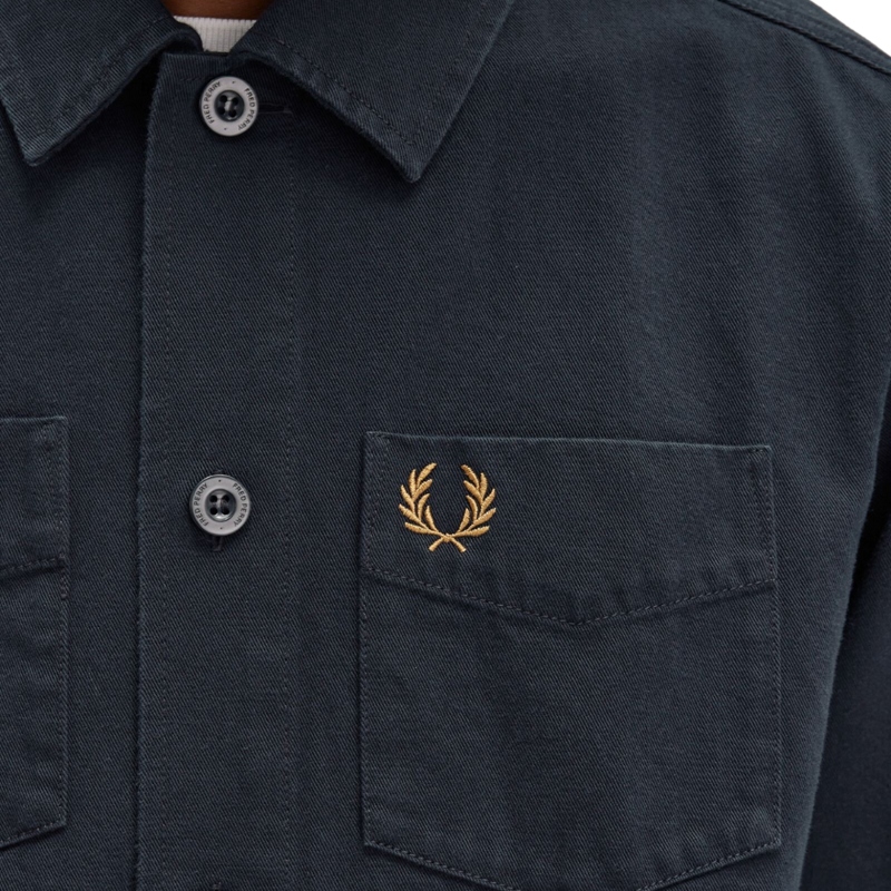 Fred Perry Twill Overshirt Navy-3