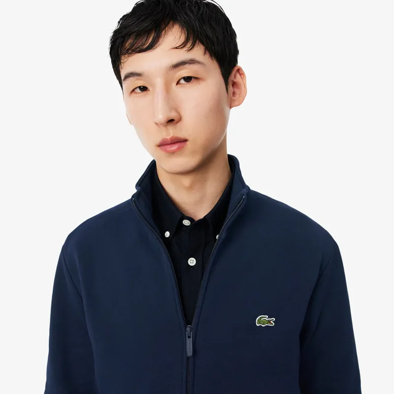 Lacoste Zipped Fleece Sweatshirt Midnight Blue-1