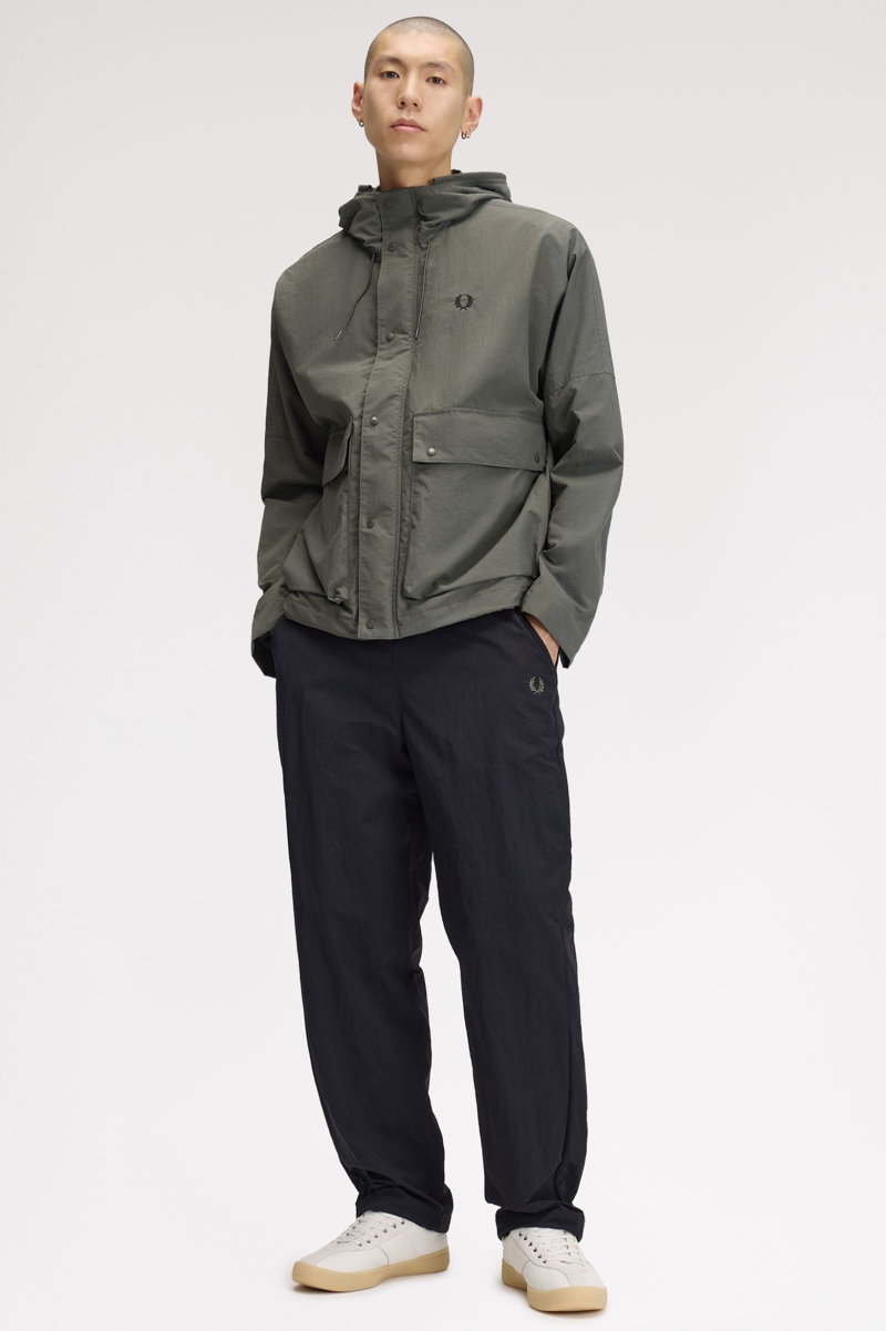 Fred Perry Cropped Ripstop Parka Field Green-5