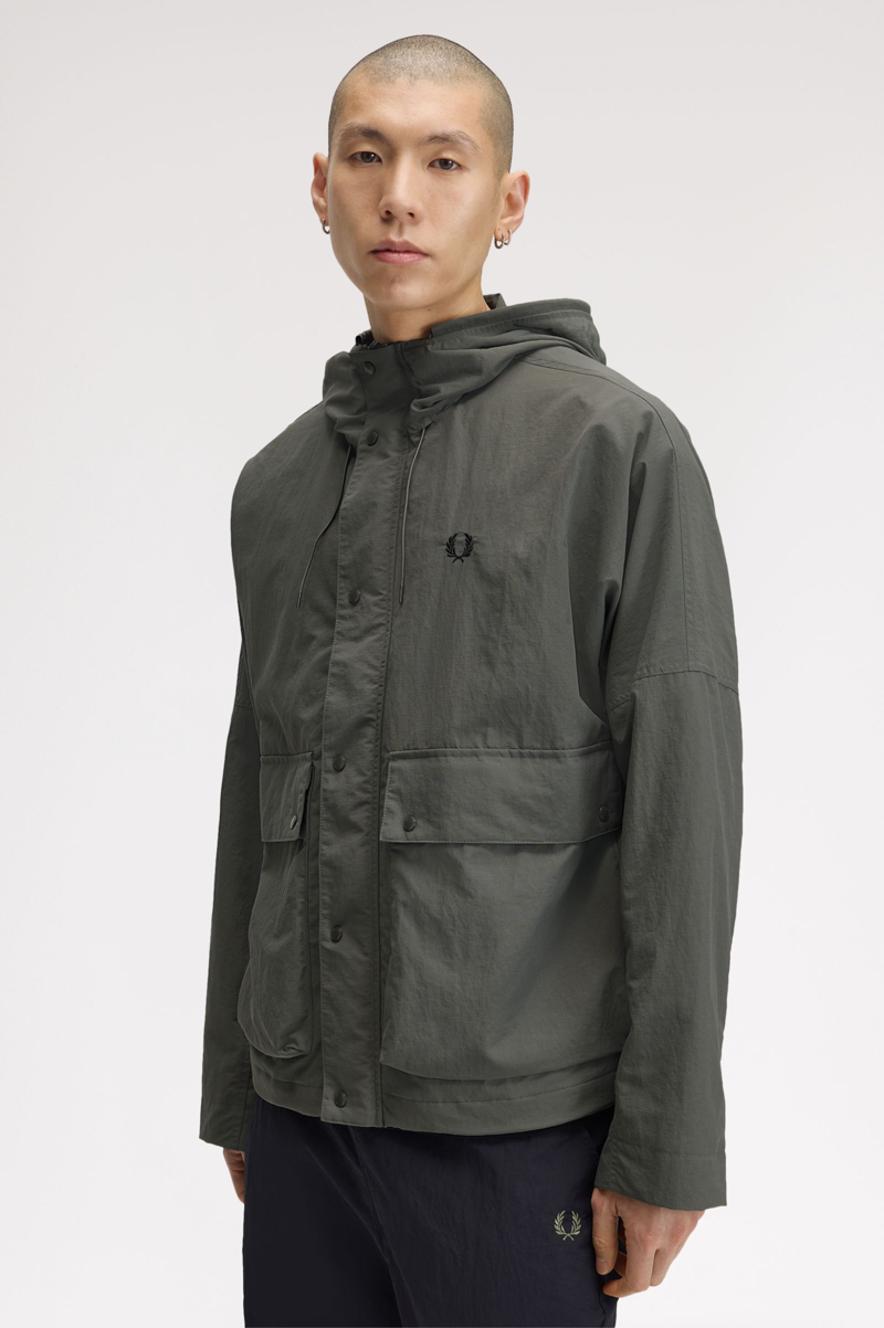 Fred Perry Cropped Ripstop Parka Field Green-6
