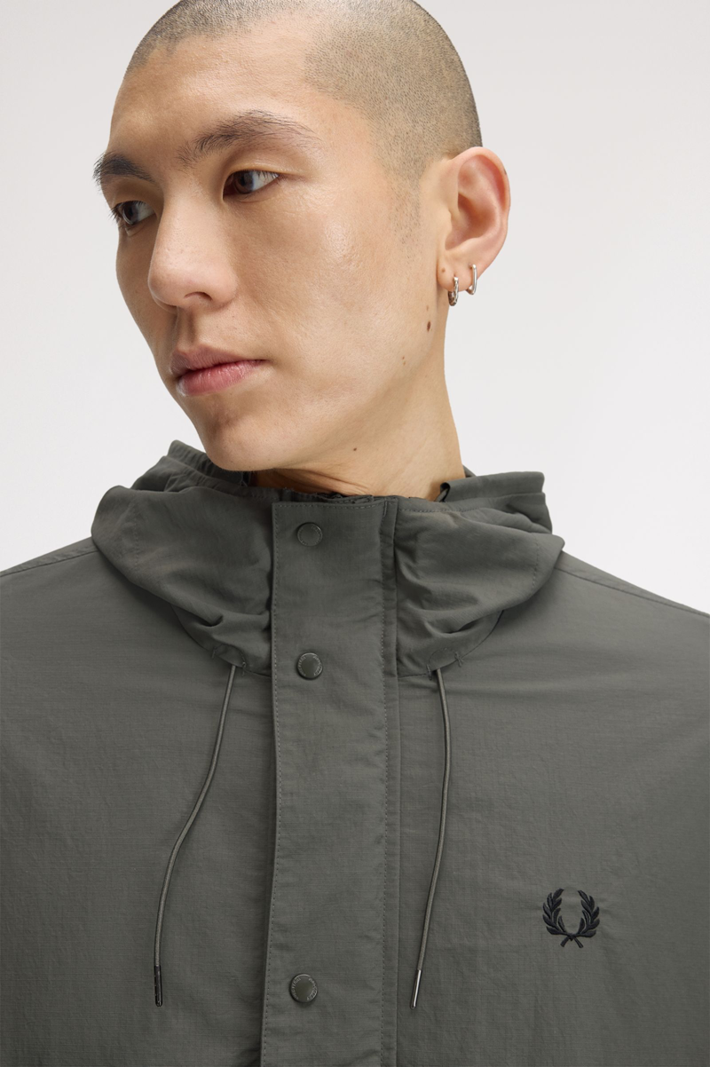 Fred Perry Cropped Ripstop Parka Field Green-9