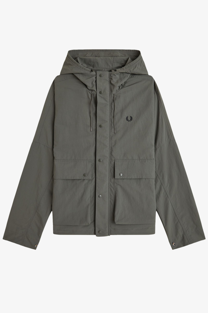 Fred Perry Cropped Ripstop Parka Field Green-12