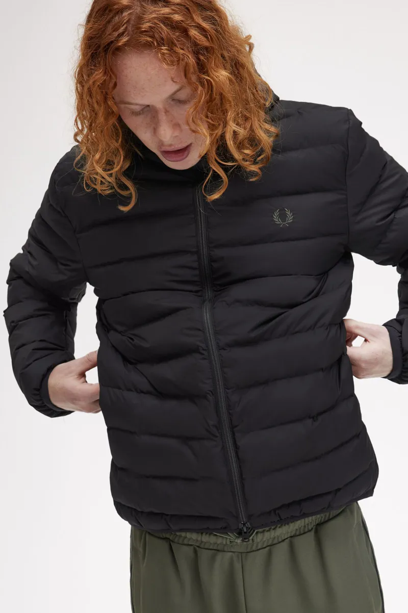 Fred Perry Hooded Insulated Jacket Black-1