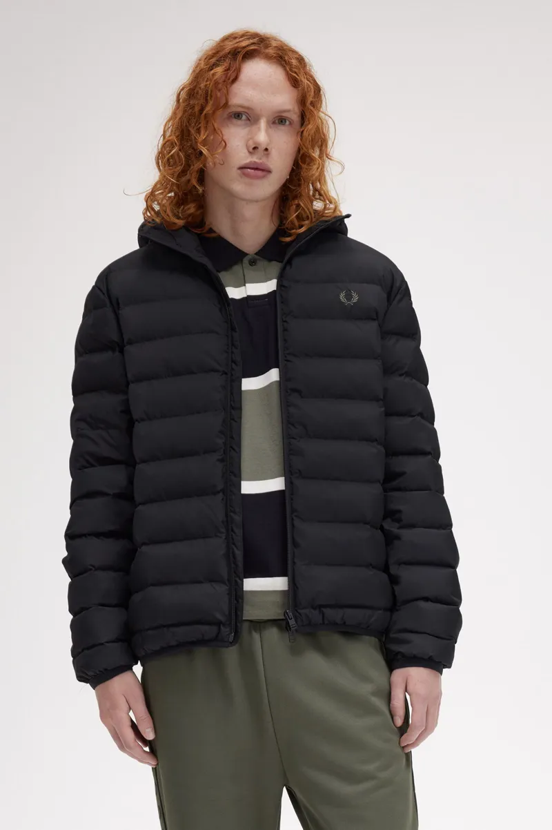 Fred Perry Hooded Insulated Jacket Black-6