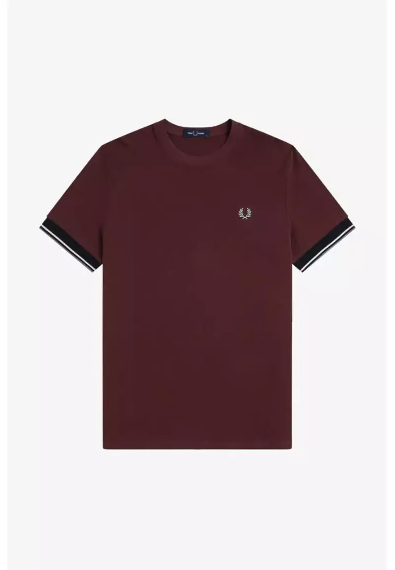 Fred Perry Tipped Cuff T-shirt Oxblood-4