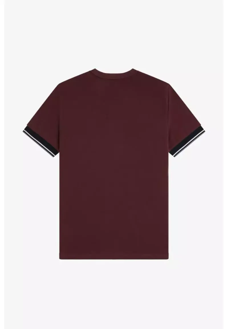 Fred Perry Tipped Cuff T-shirt Oxblood-3