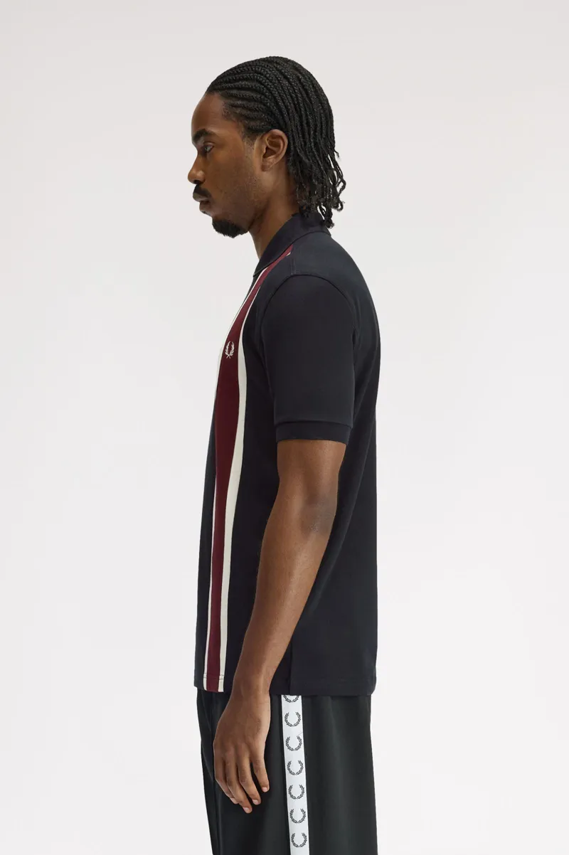 Fred Perry Tramline Polo T-shirt Black-2