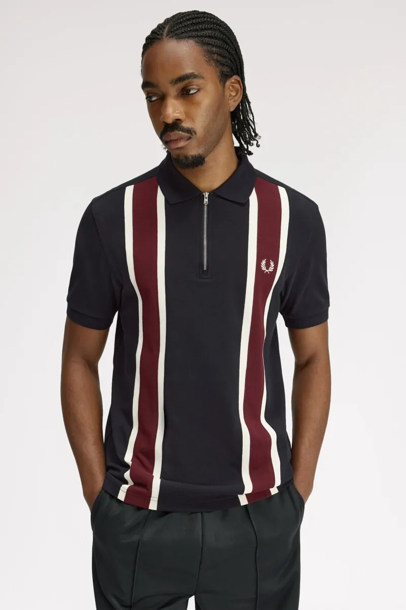 Fred Perry Tramline Polo T-shirt Black-3