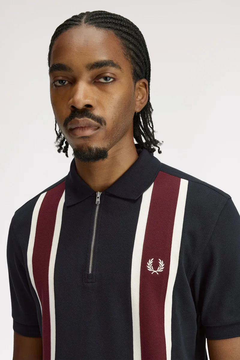 Fred Perry Tramline Polo T-shirt Black-4