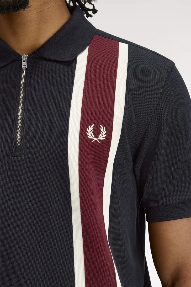 Fred Perry Tramline Polo T-shirt Black-6