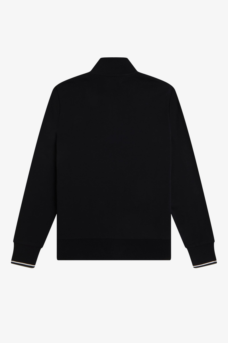 Fred Perry Half Zip Sweatshirt Black / Ecru / Green-8