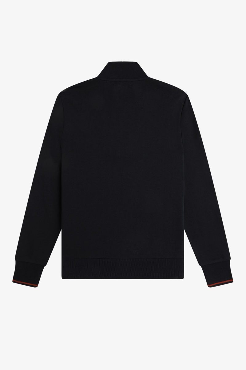 Fred Perry Half Zip Sweatshirt Navy / Brandy / Rich Brown-8